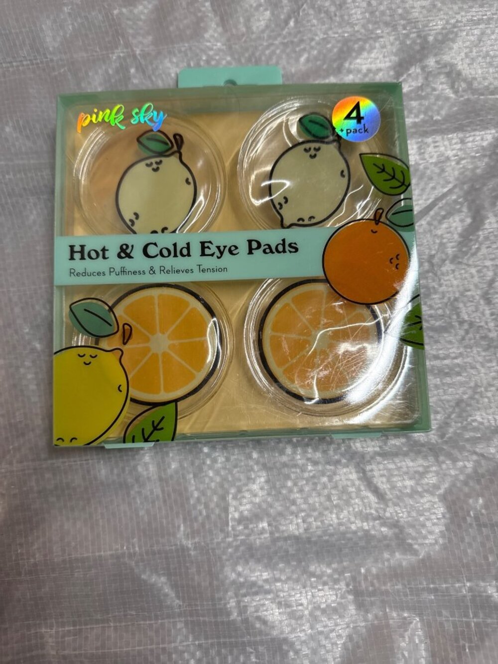 Pink Sky Hot & Cold Reusable Eye Pads 4-Pack for Puffiness & Tension New in Box
